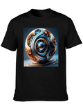 Artistic Gear Sphere Graphic Tee - Black