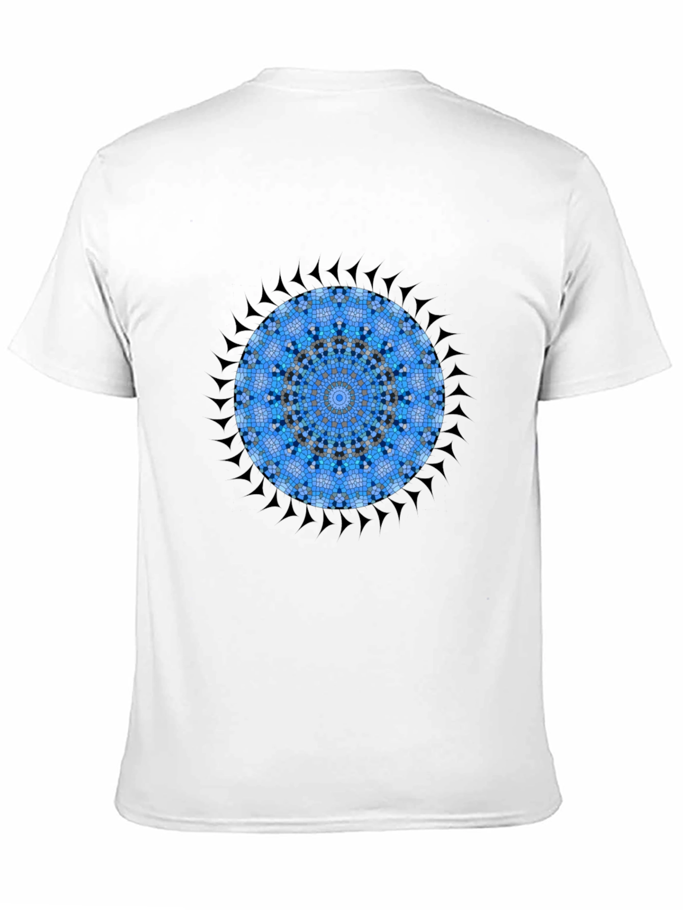 Blue Mandala Graphic Tee - Stylish Mens Cotton T-Shirt