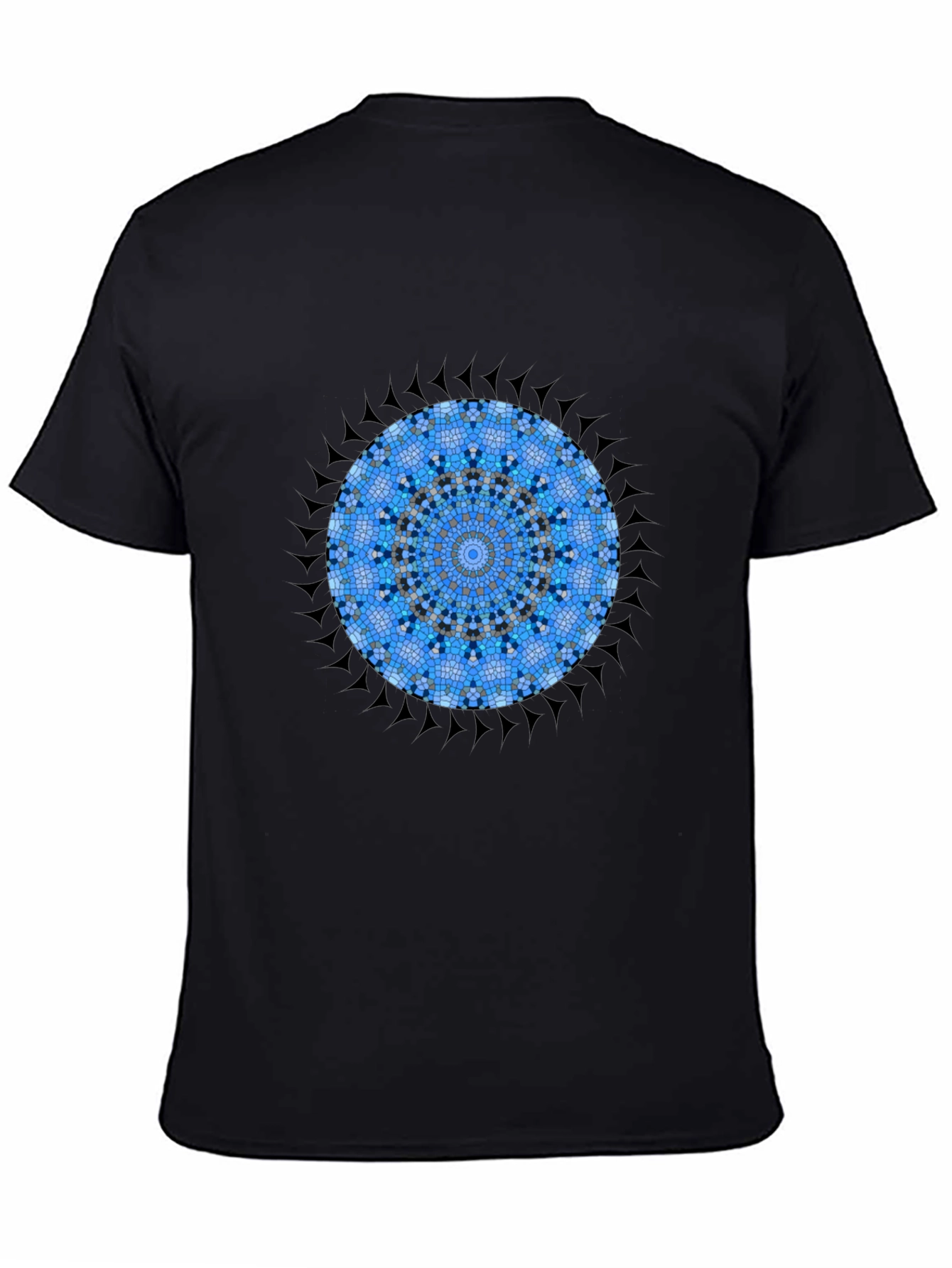 Blue Mandala Graphic Tee - Stylish Mens Cotton T-Shirt
