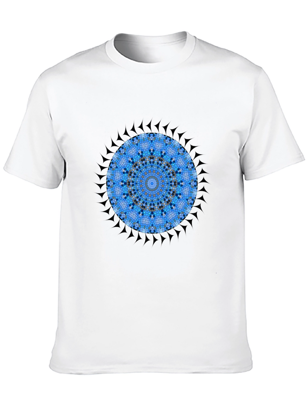 Blue Mandala Graphic Tee - Stylish Mens Cotton T-Shirt