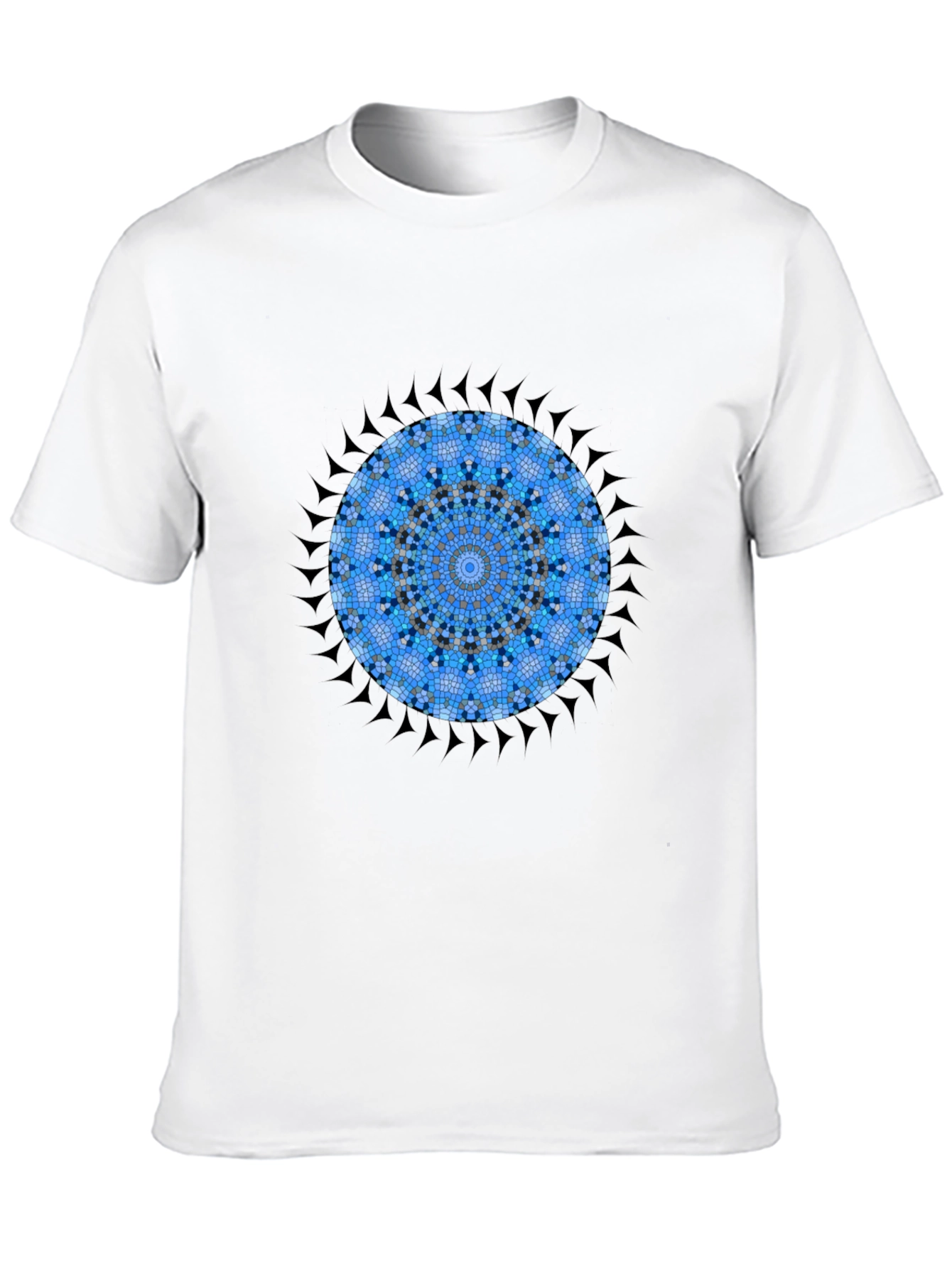 Blue Mandala Graphic Tee - Stylish Mens Cotton T-Shirt