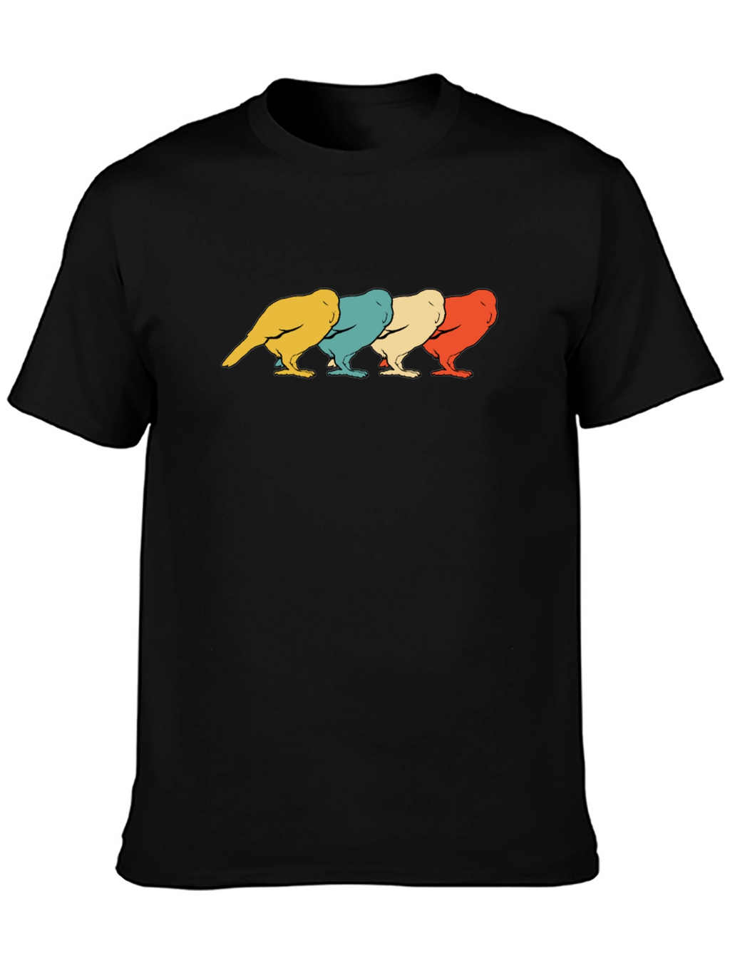 Retro Bird Graphic T-Shirt - Mens Black Tee
