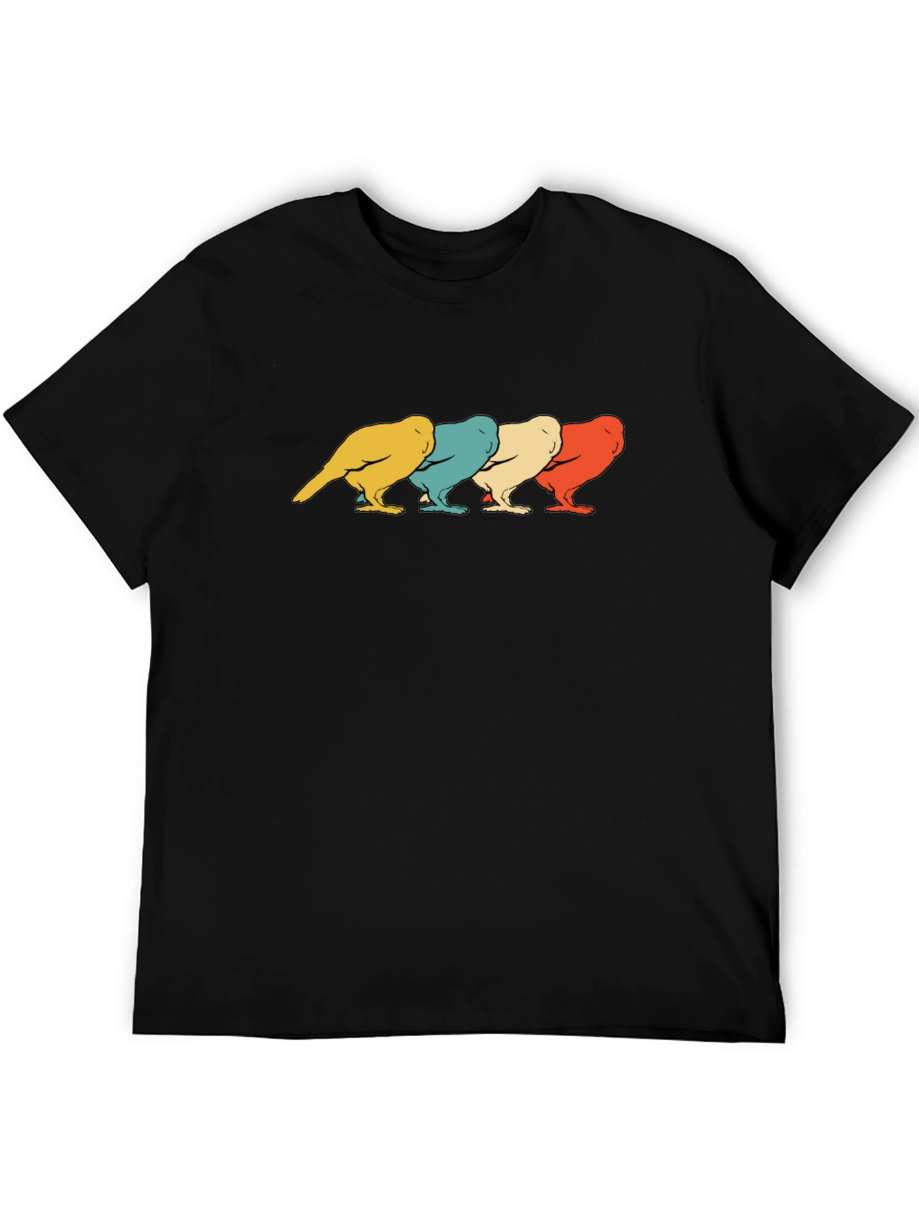 Retro Bird Graphic T-Shirt - Mens Black Tee