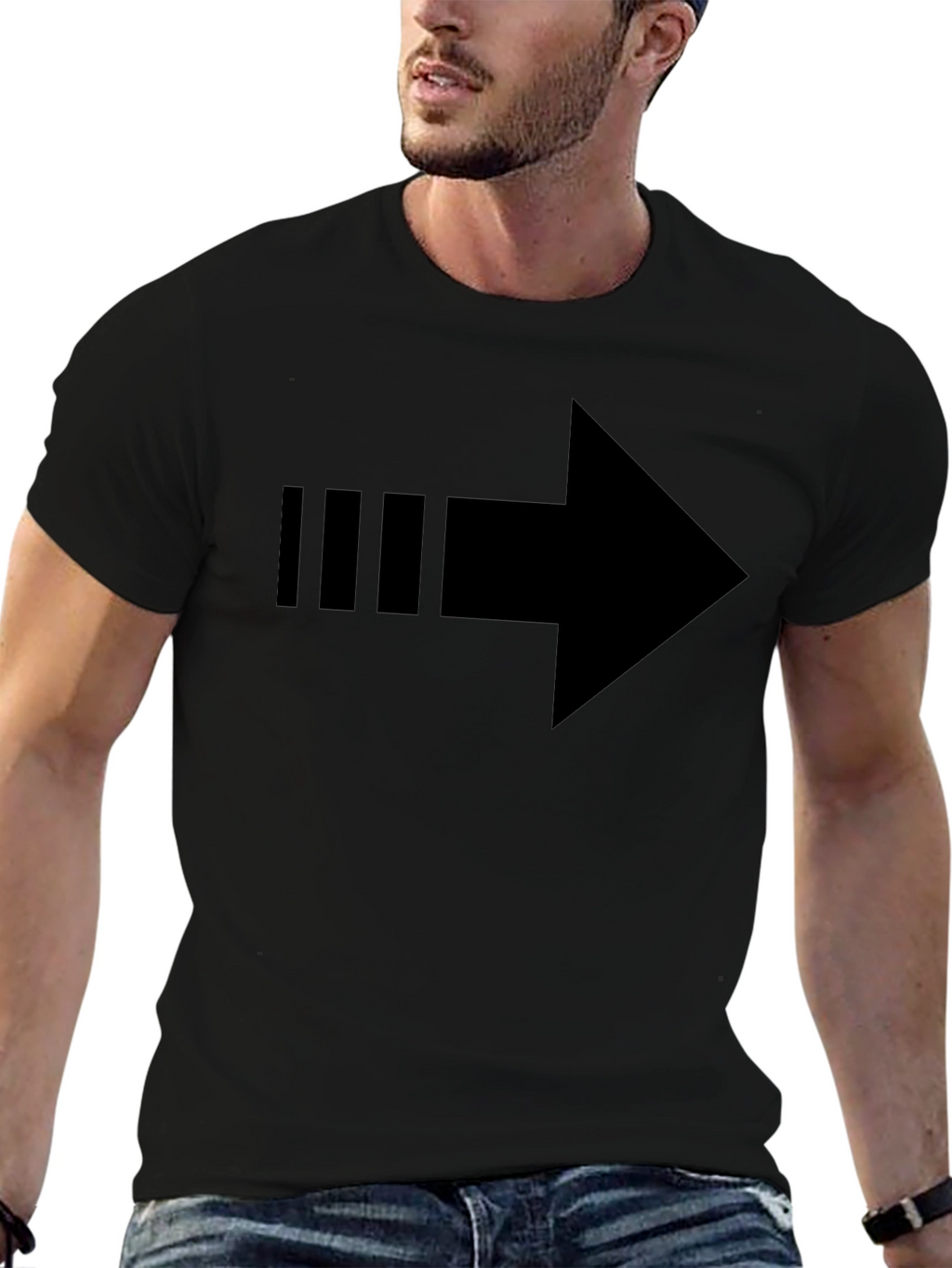 Arrow Graphic Black T-Shirt - Directional Style