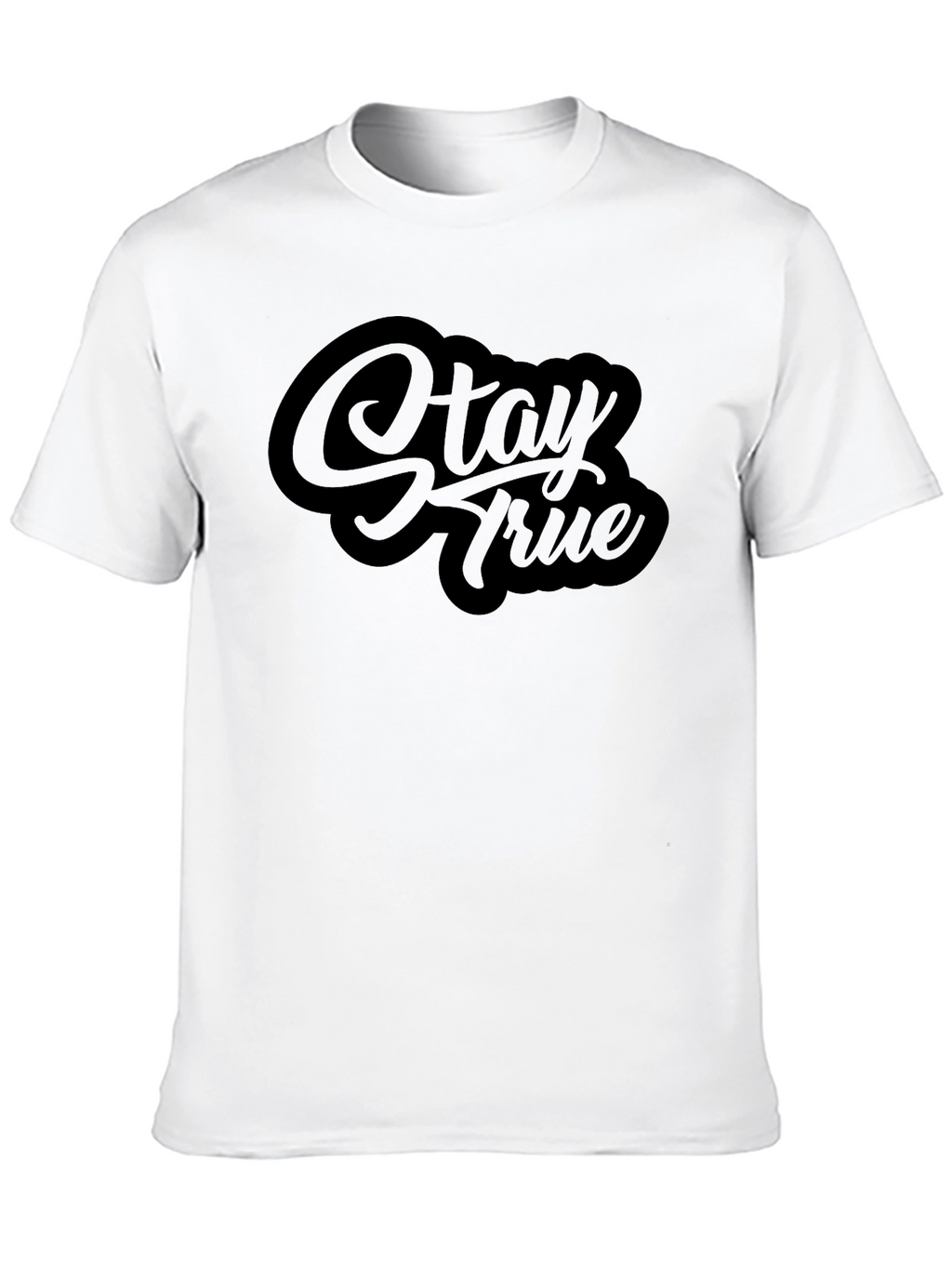 Stay True Black Graphic Tee - Stylish Casual Wear