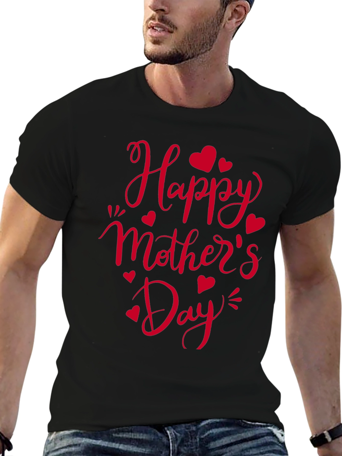 Happy Mothers Day Black T-Shirt