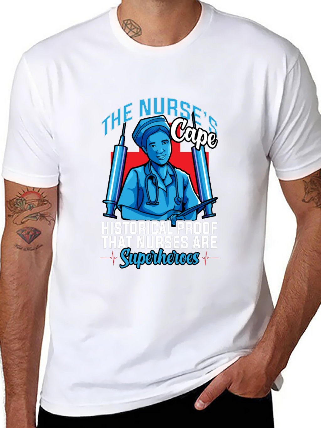 Nurse Superhero Graphic T-Shirt