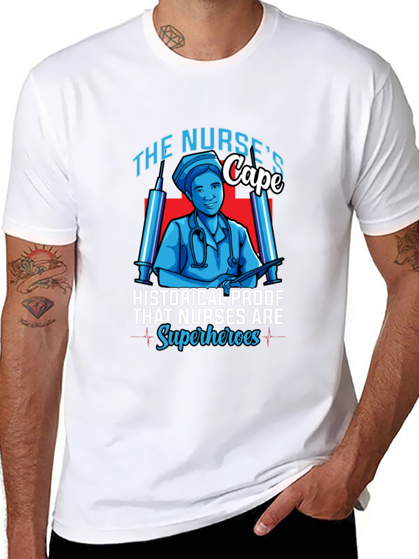 Nurse Superhero Graphic T-Shirt