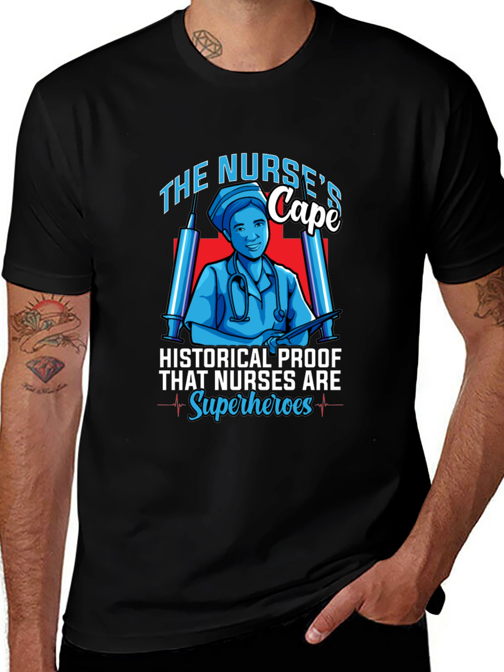 Nurse Superhero Graphic T-Shirt