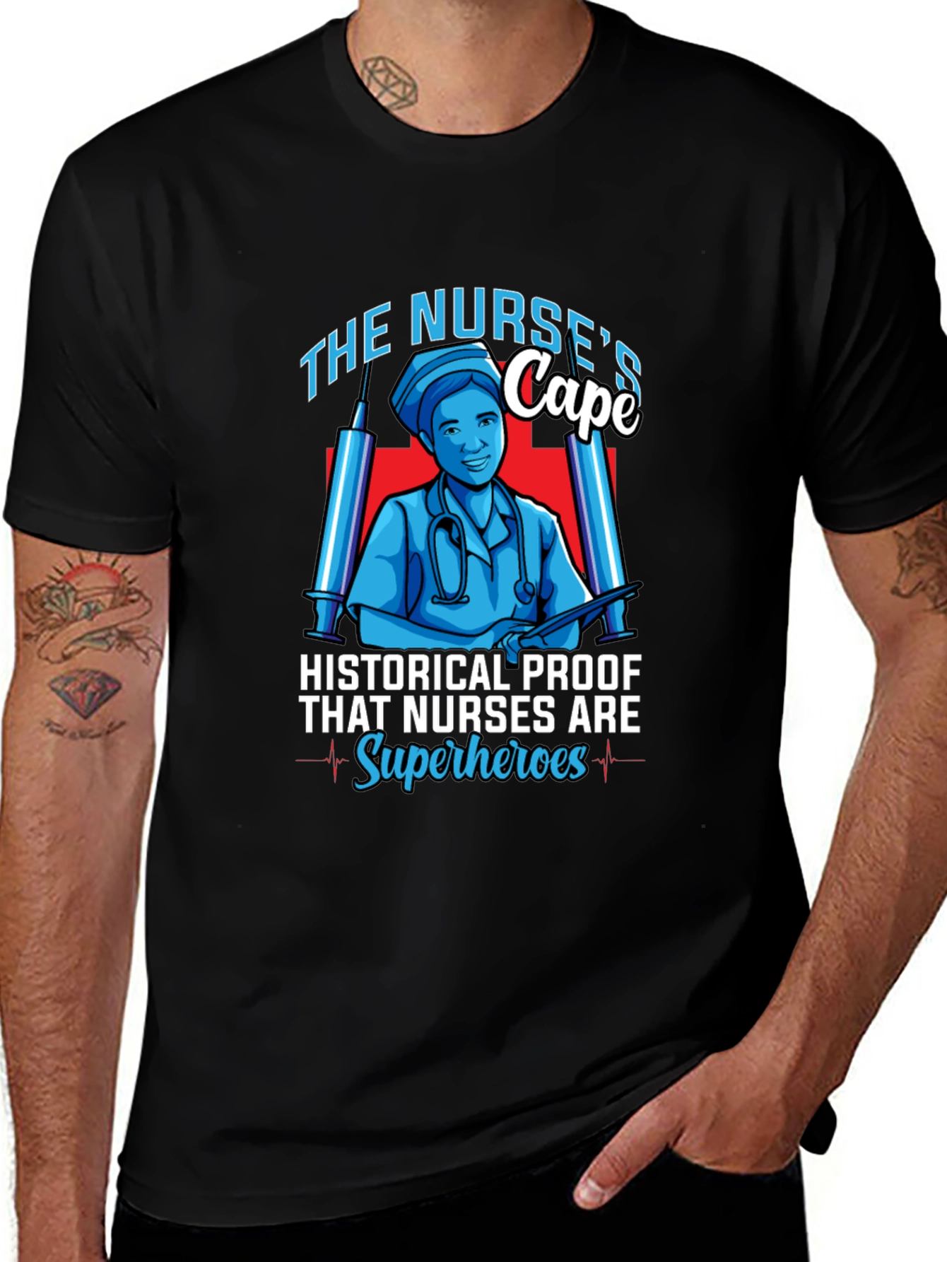 Nurse Superhero Graphic T-Shirt