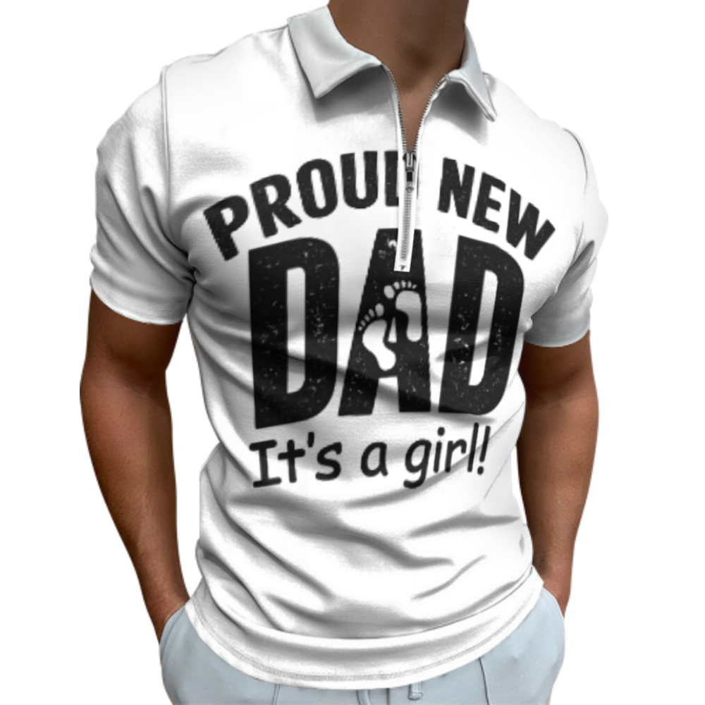 Proud New Dad It’s a Girl Graphic T-Shirt | Baby Girl Announcement Fatherhood Celebration Tee(z911)