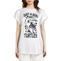Just A Girl Who Loves Turtles Cute Graphic Tee – Adorable Turtle Lover Shirt for Women(z885)