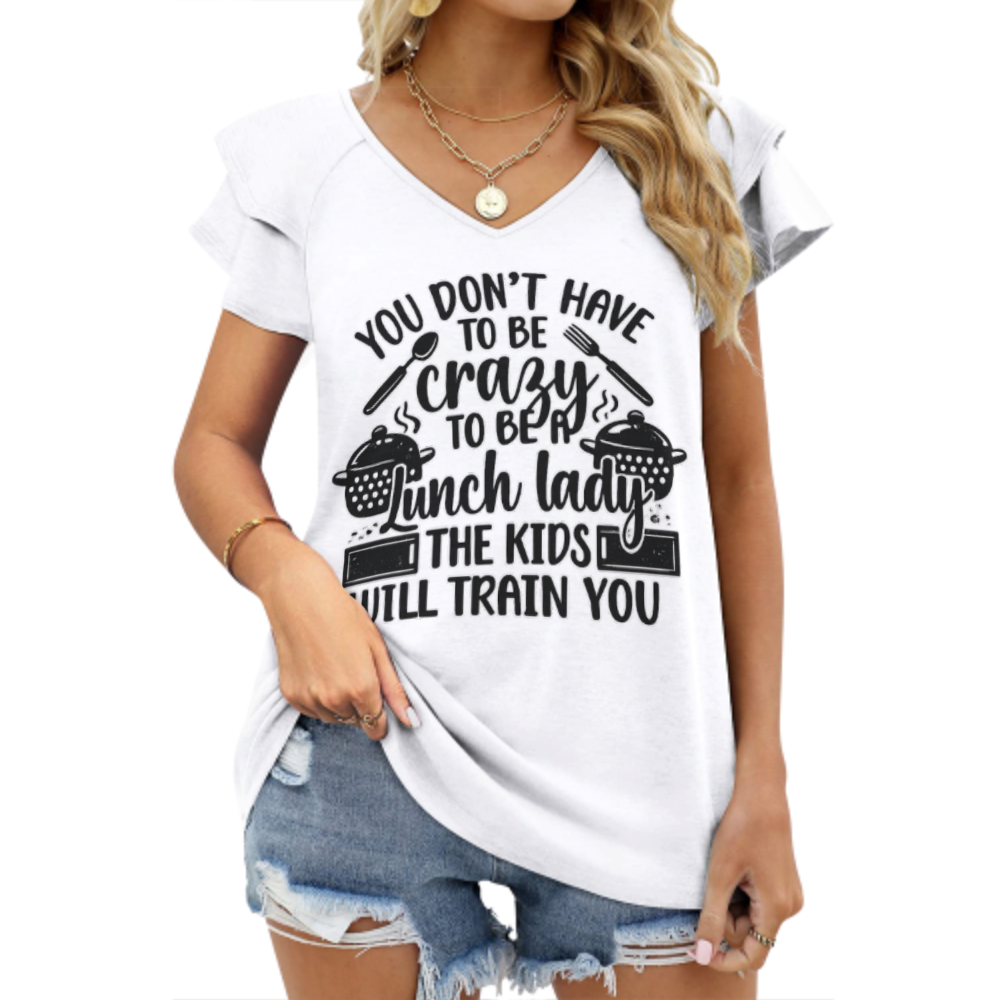 Funny Lunch Lady Graphic Tee – “The Kids Will Train You” School Cafeteria Humor Shirt(z865)