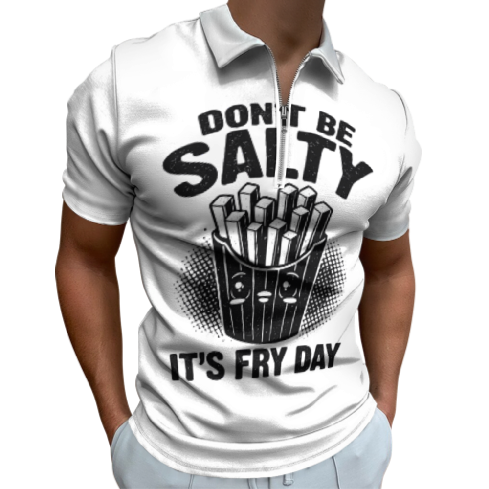 Don't Be Salty It's Fry Day Funny French Fries T-Shirt | Cute Food Pun Graphic Tee(z917)