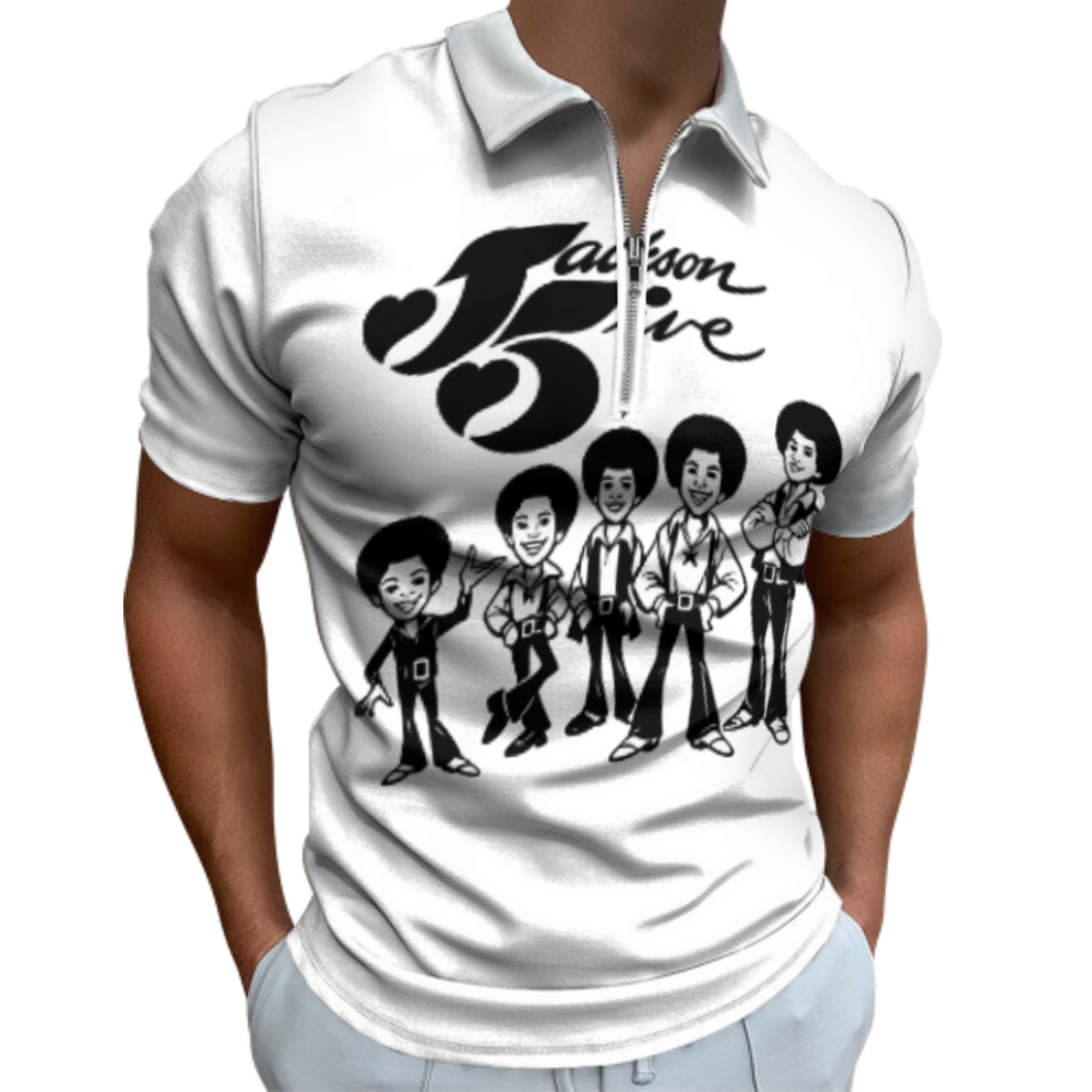 Jackson Five Retro Cartoon Tribute T-Shirt – Vintage Music Group Graphic Tee for Classic Pop Fans(z920)