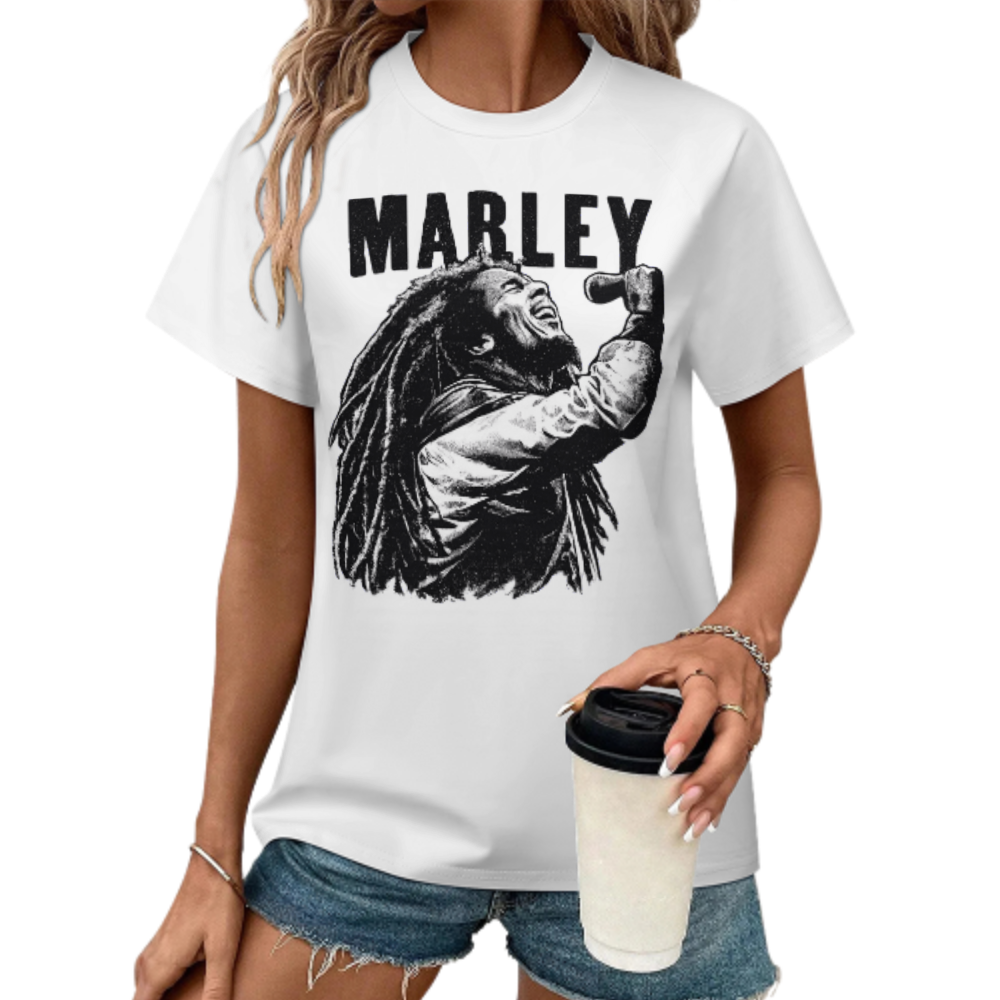 Marley Vintage Reggae Music Graphic T-Shirt | Retro Jamaican Legend Fan Tee(z904)