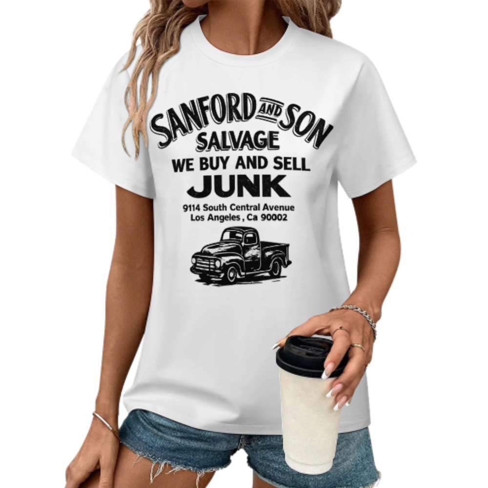 Sanford and Son Salvage Junkyard Vintage Truck Graphic T-Shirt | Retro Classic TV Inspired Tee(z910)