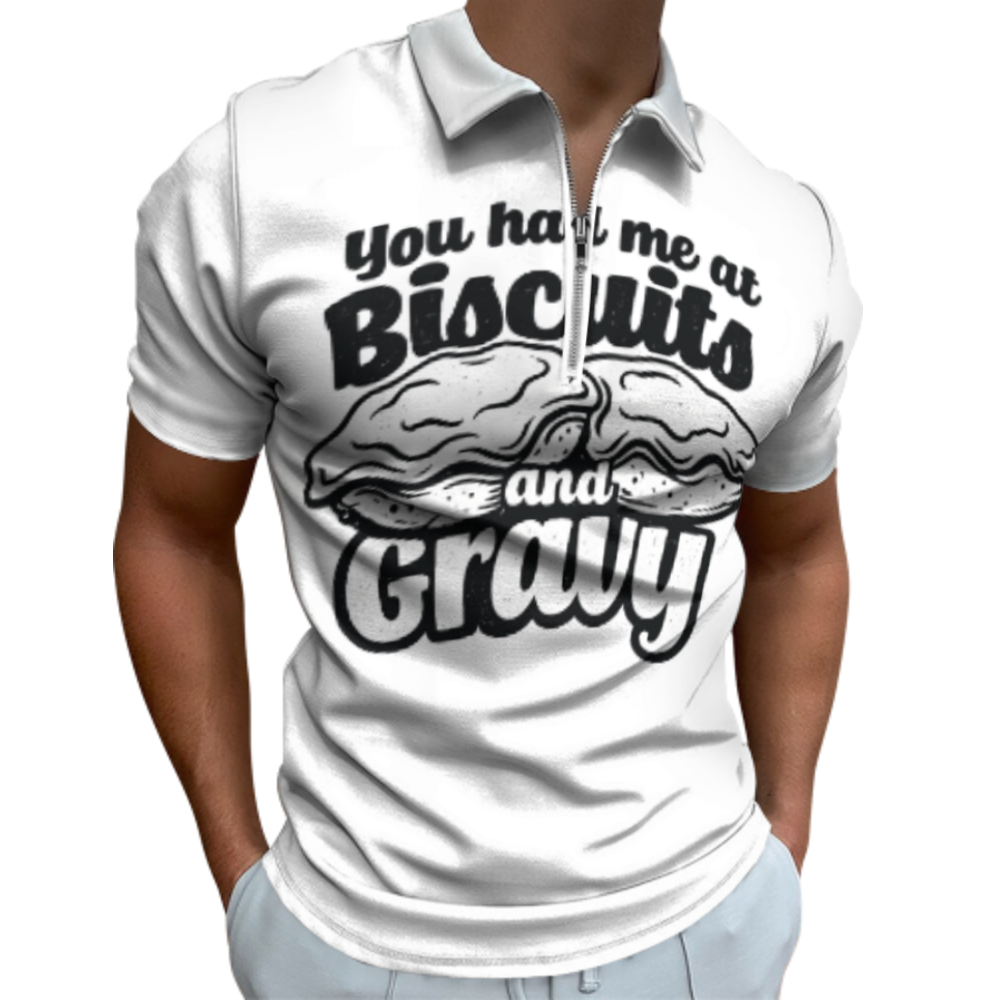 You Had Me at Biscuits and Gravy T-Shirt | Southern Comfort Food Funny Graphic Tee(z919)