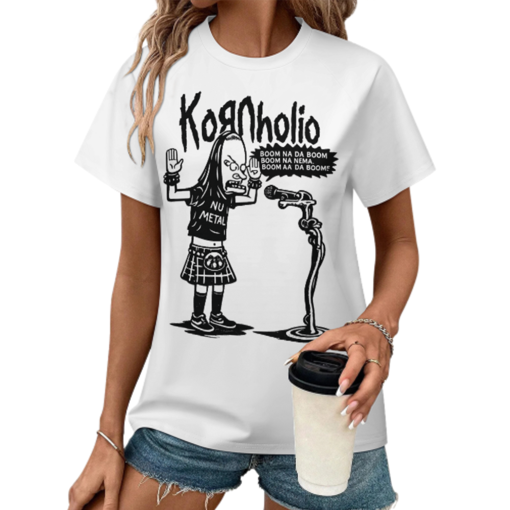 Kornholio Nu Metal Parody Graphic T-Shirt | Funny Rock Music Inspired Cartoon Tee(z907)