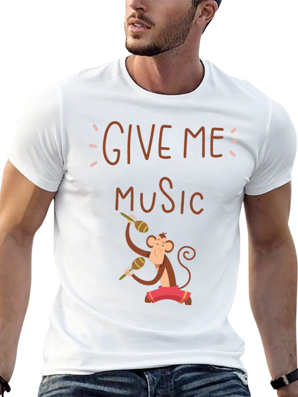 Give Me Music Monkey Graphic Tee - Black