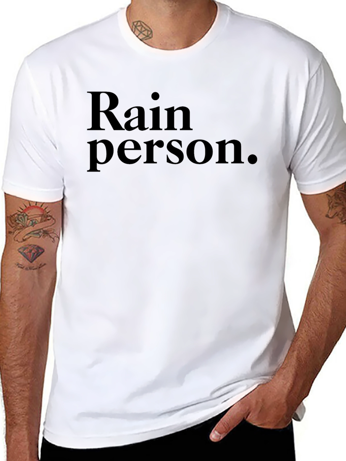 Rain Person Black T-Shirt