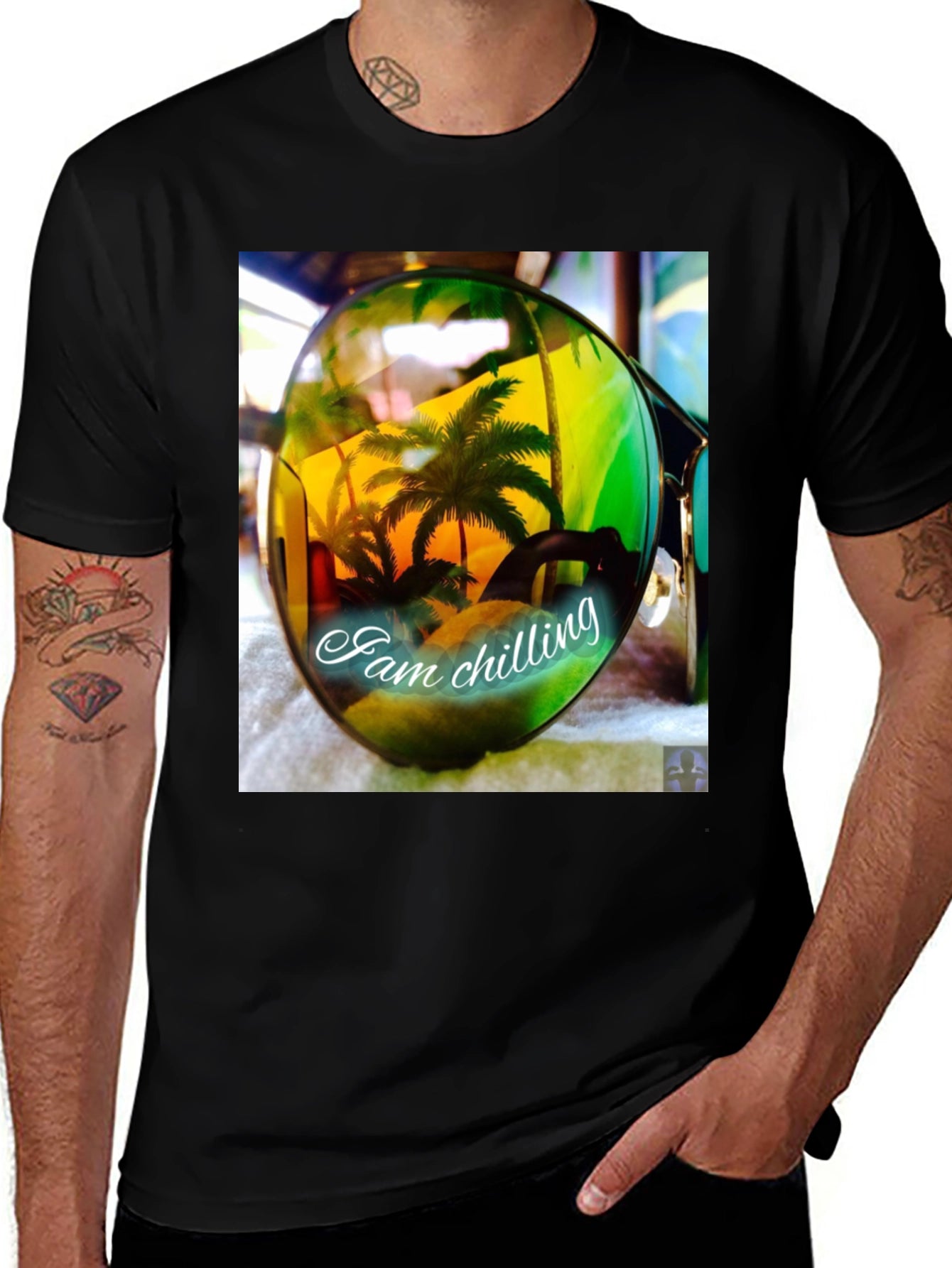 Tropical Palm Sunglasses T-Shirt - Chilling Vibes