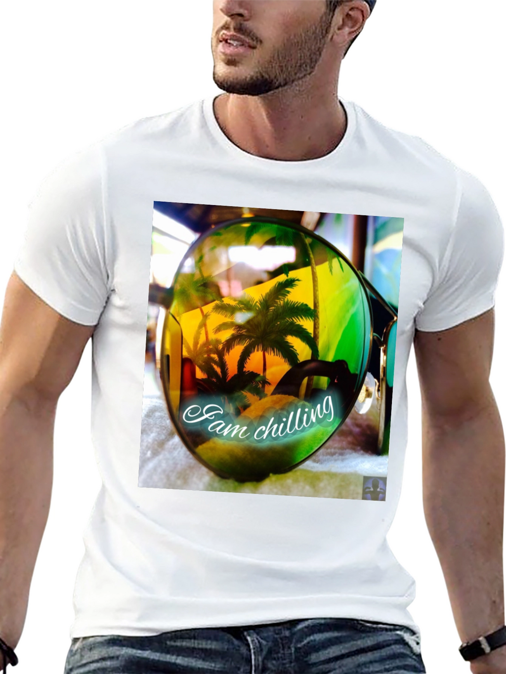Tropical Palm Sunglasses T-Shirt - Chilling Vibes
