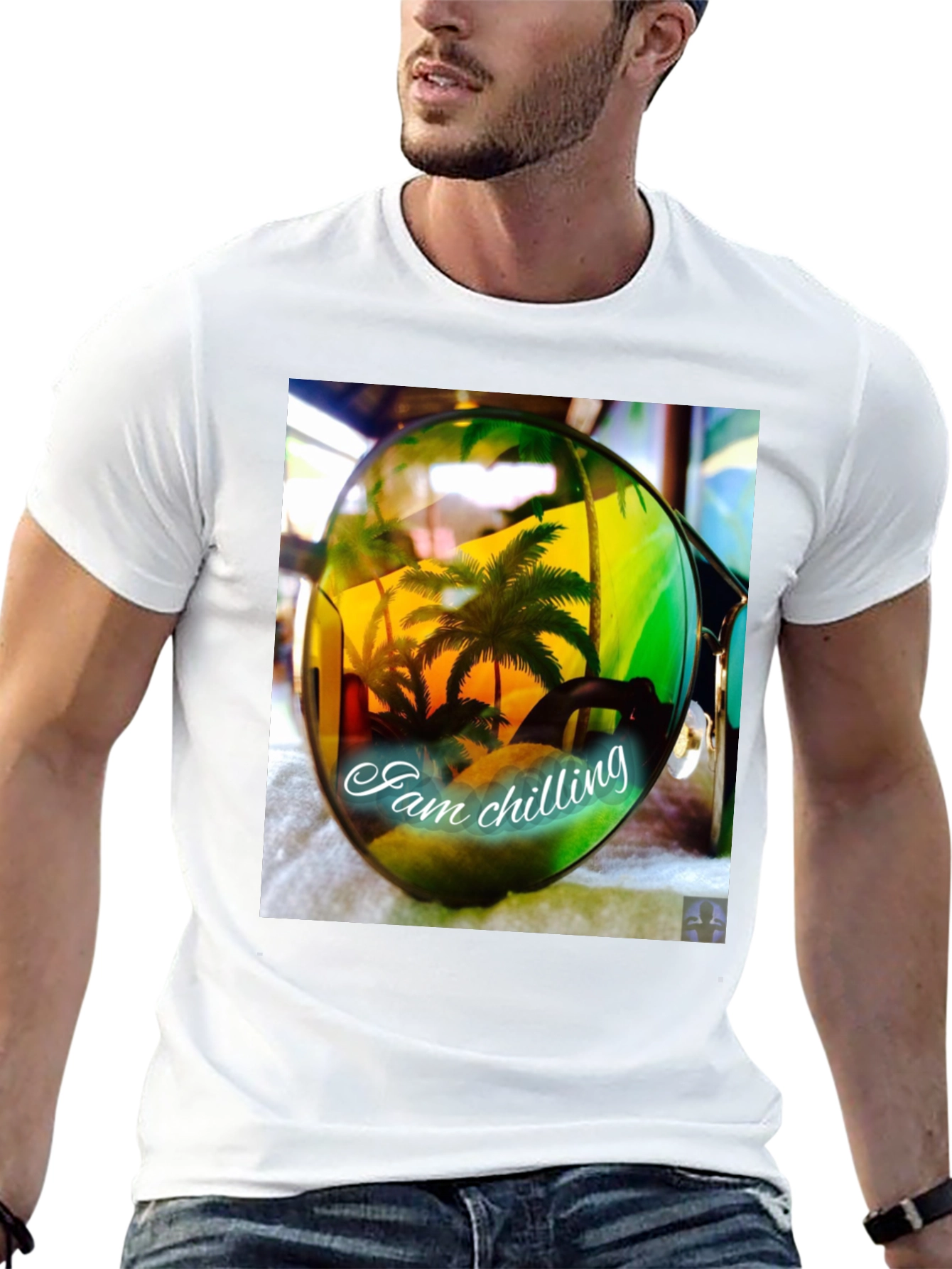 Tropical Palm Sunglasses T-Shirt - Chilling Vibes