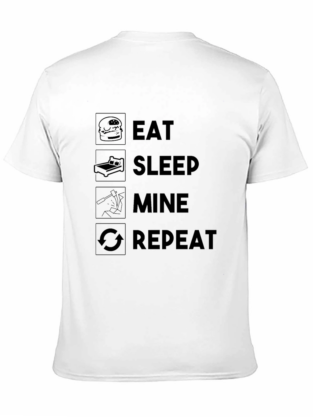 Eat Sleep Mine Repeat Black T-Shirt