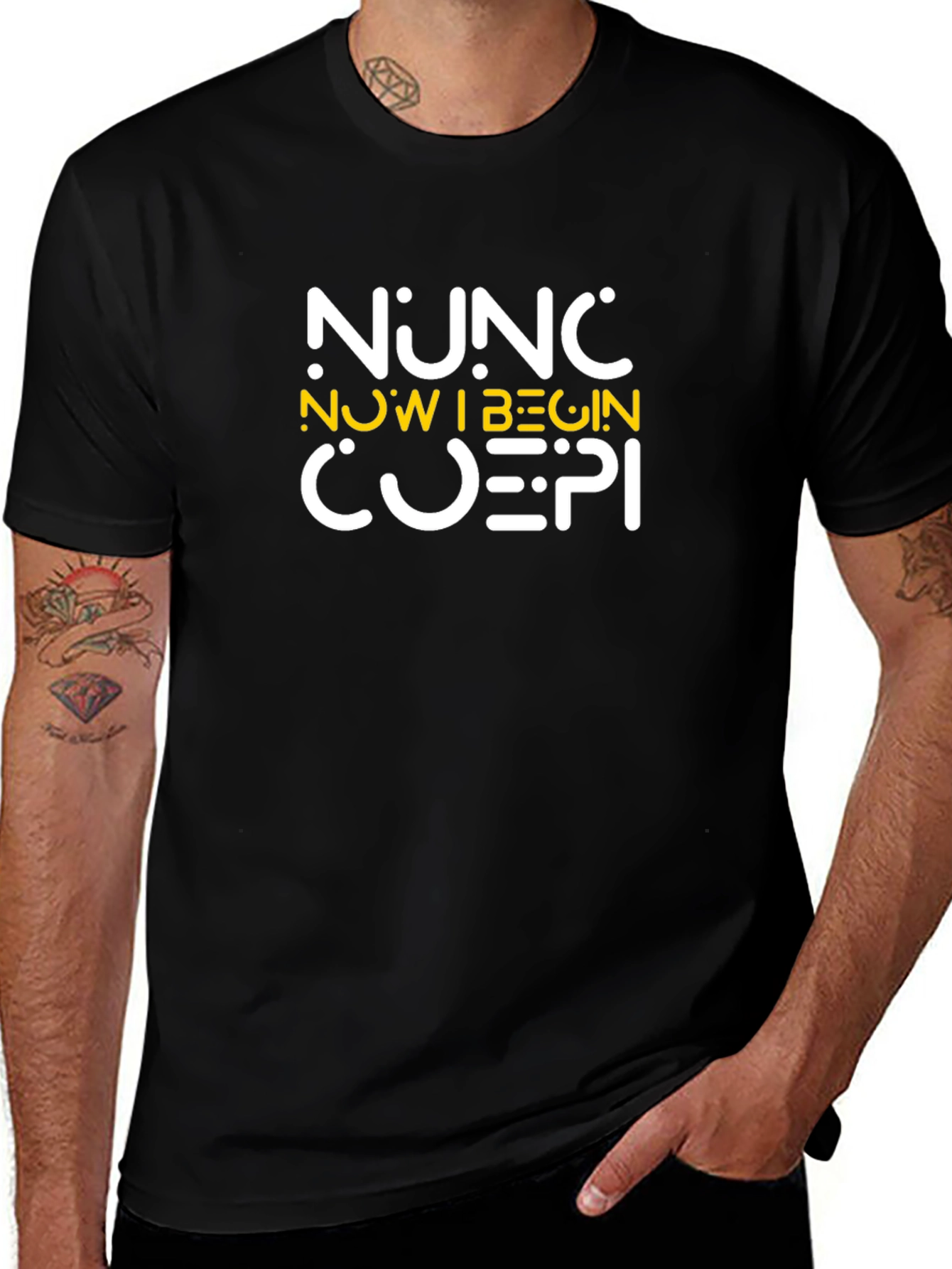 Nunc Coepi Graphic Tee - Black