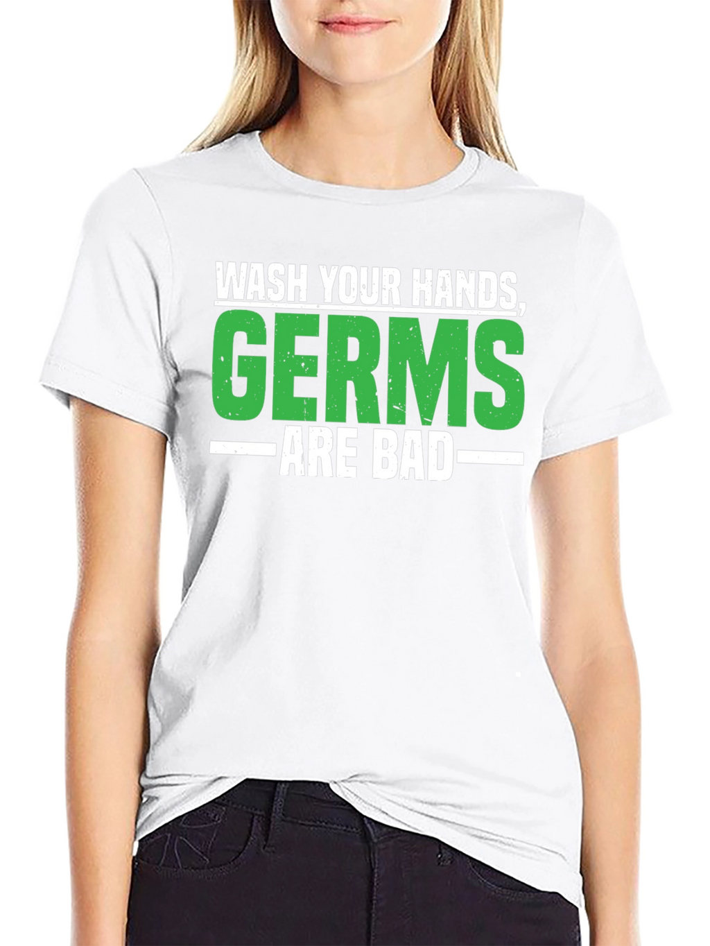 Wash Your Hands Germs Are Bad Black T-Shirt