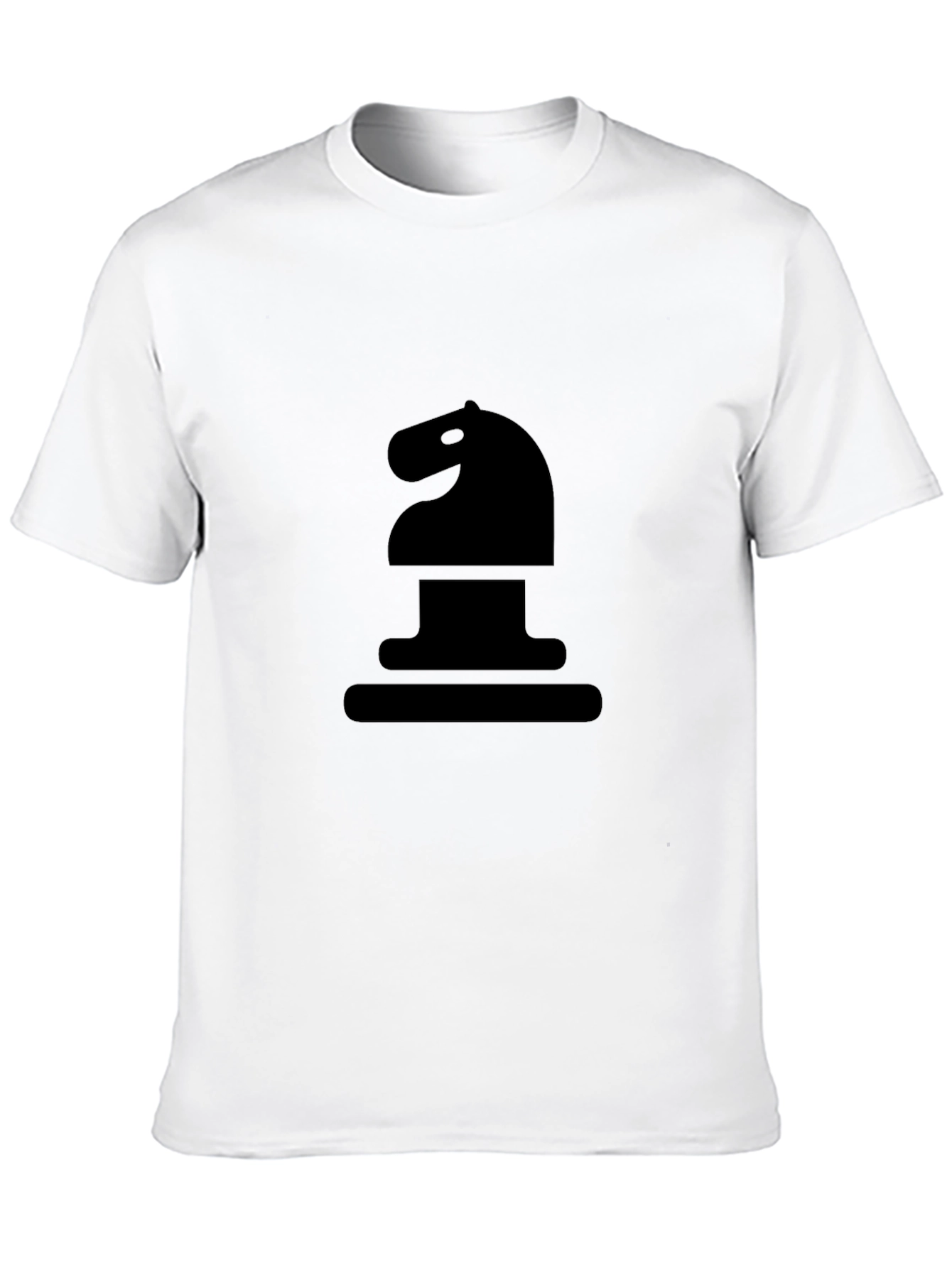 Chess Knight Graphic Tee - Black Cotton T-Shirt