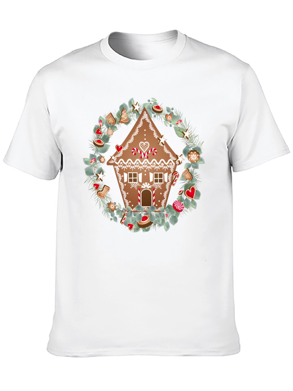 Gingerbread House Wreath Graphic Tee