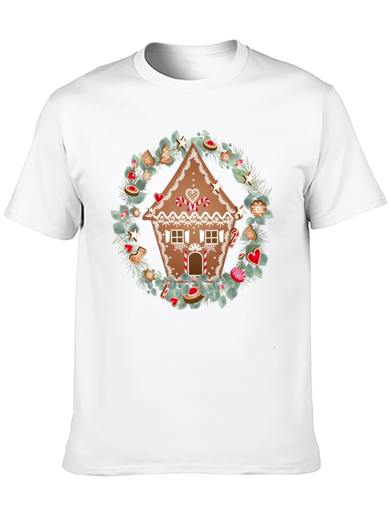 Gingerbread House Wreath Graphic Tee