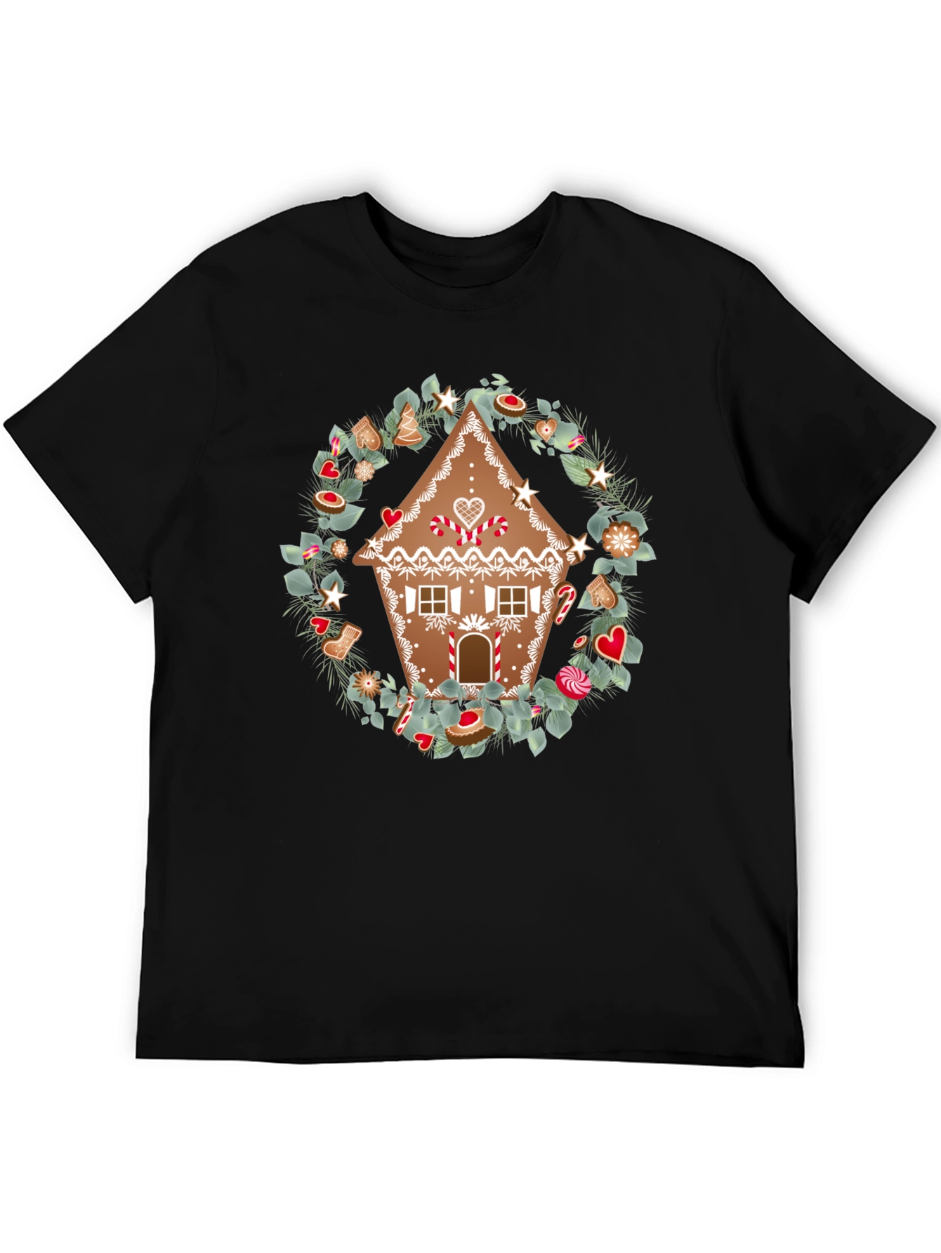 Gingerbread House Wreath Graphic Tee