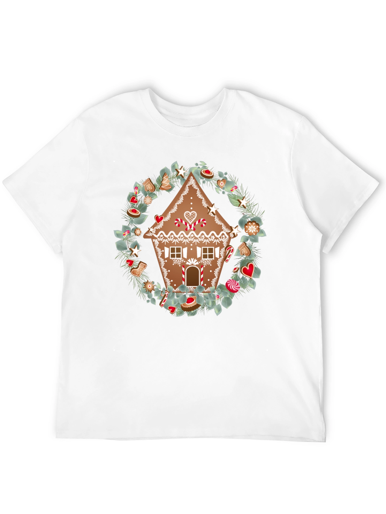 Gingerbread House Wreath Graphic Tee