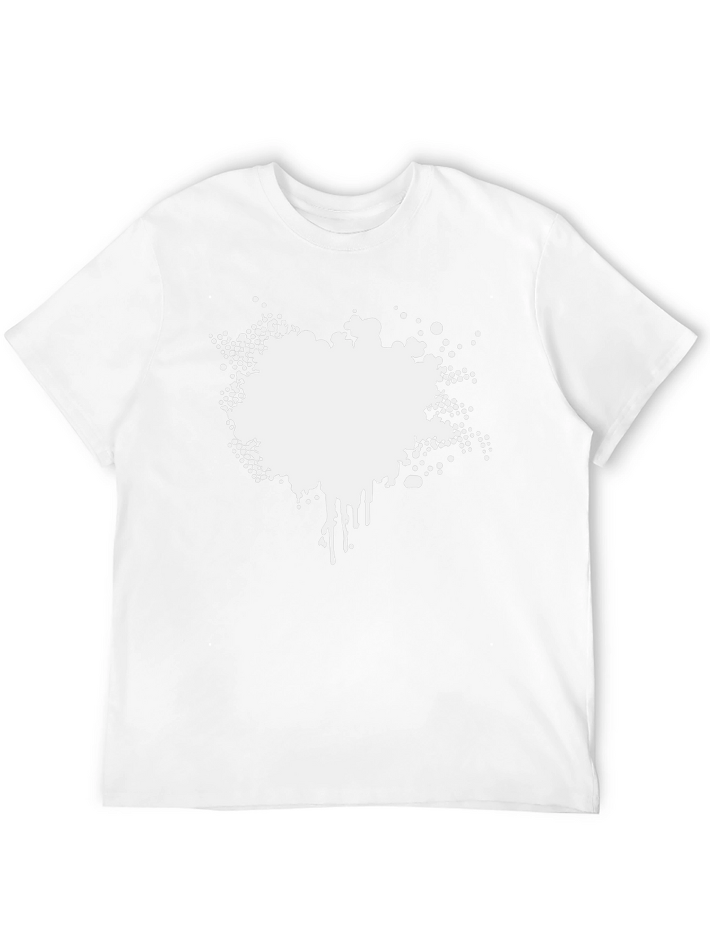 Mens Black Graphic Tee - Abstract White Print