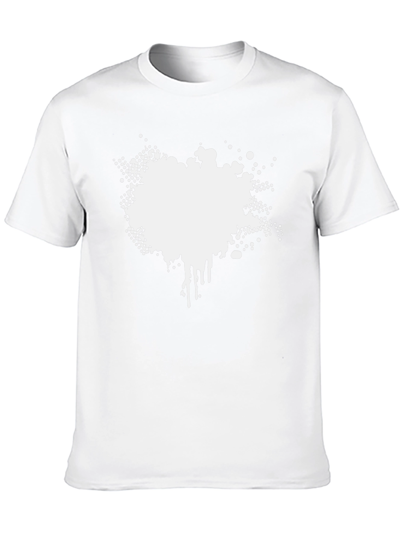 Mens Black Graphic Tee - Abstract White Print