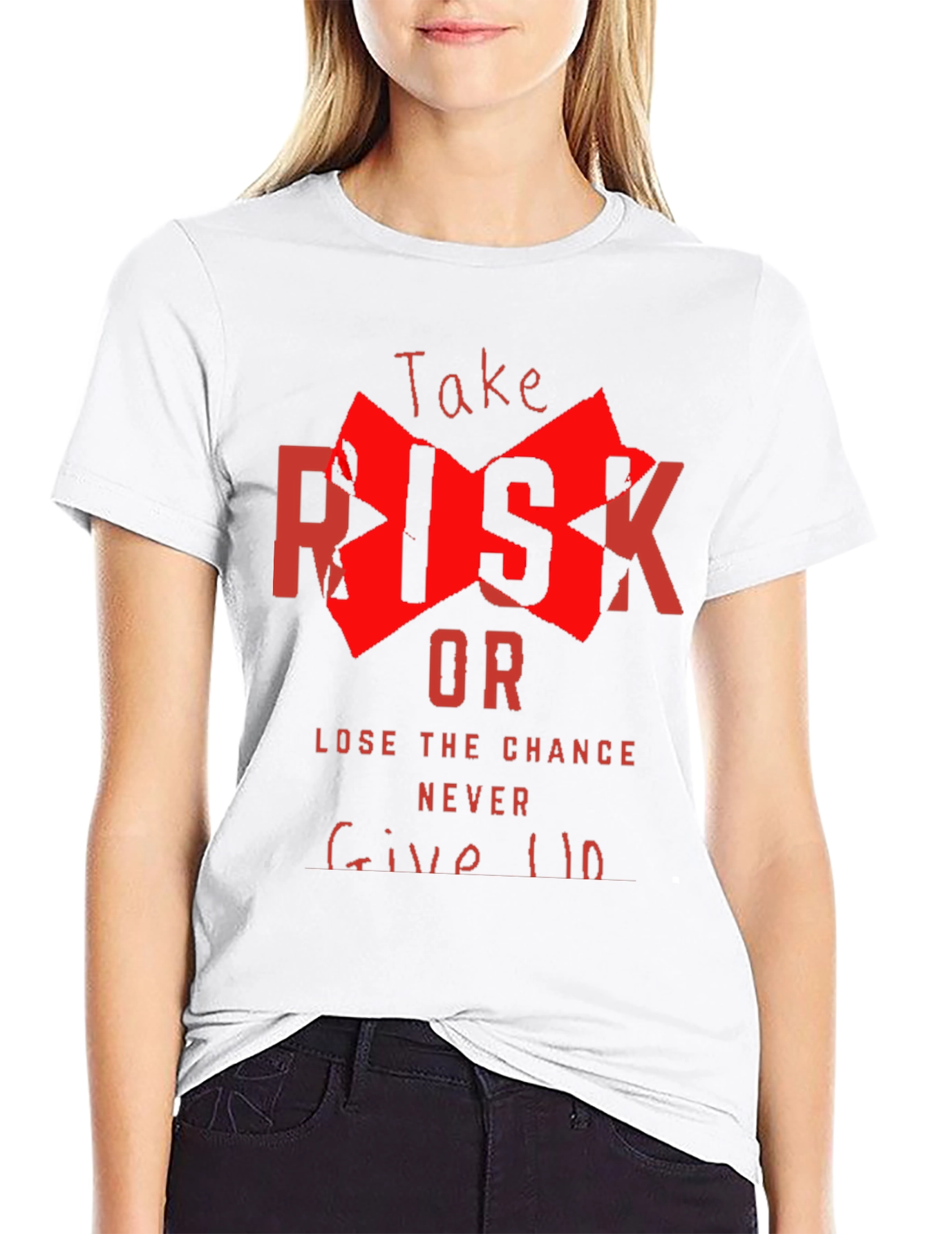 Take Risk Graphic Tee - Never Give Up Shirt