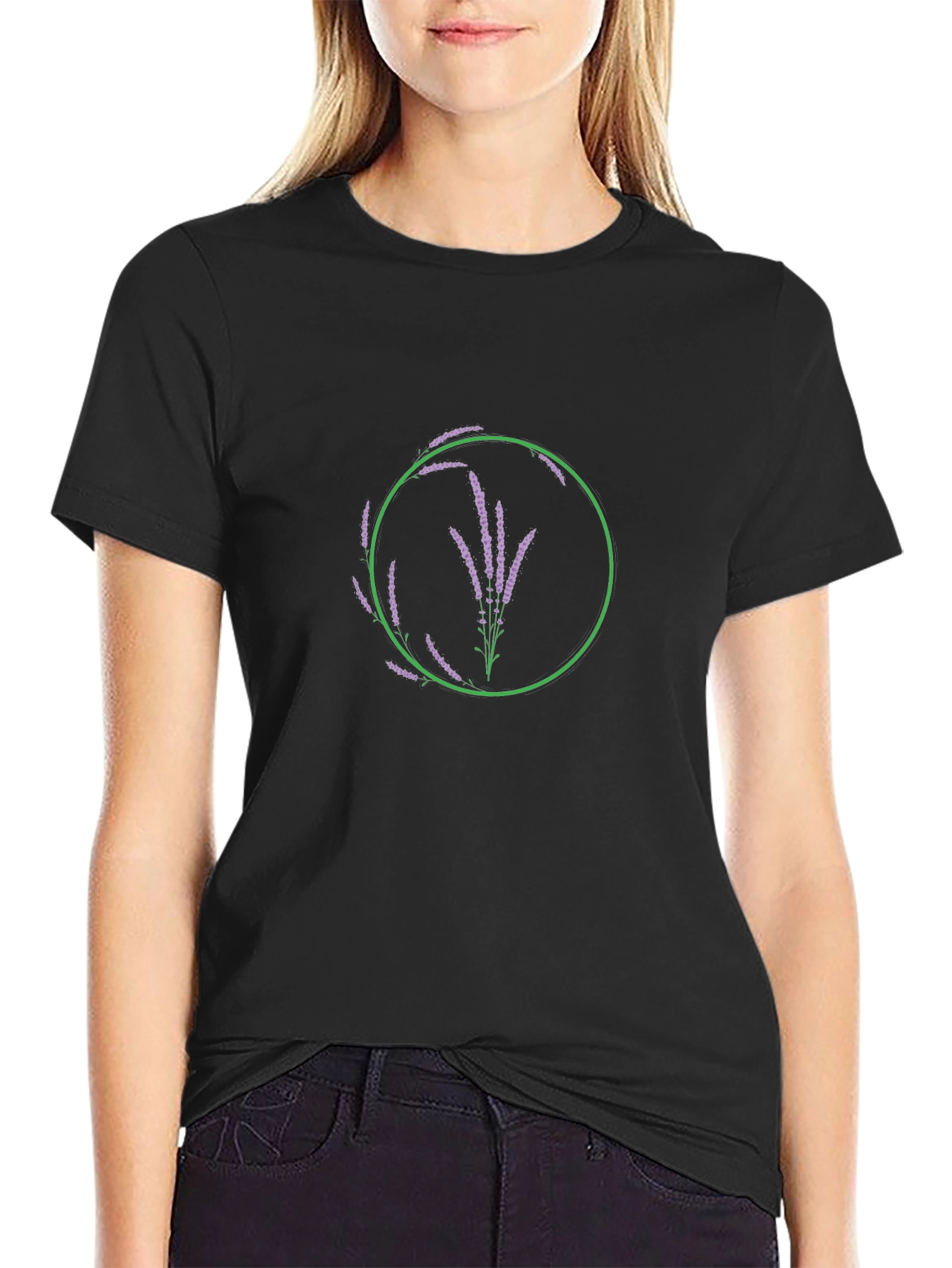 Floral Lavender Circle Graphic Tee