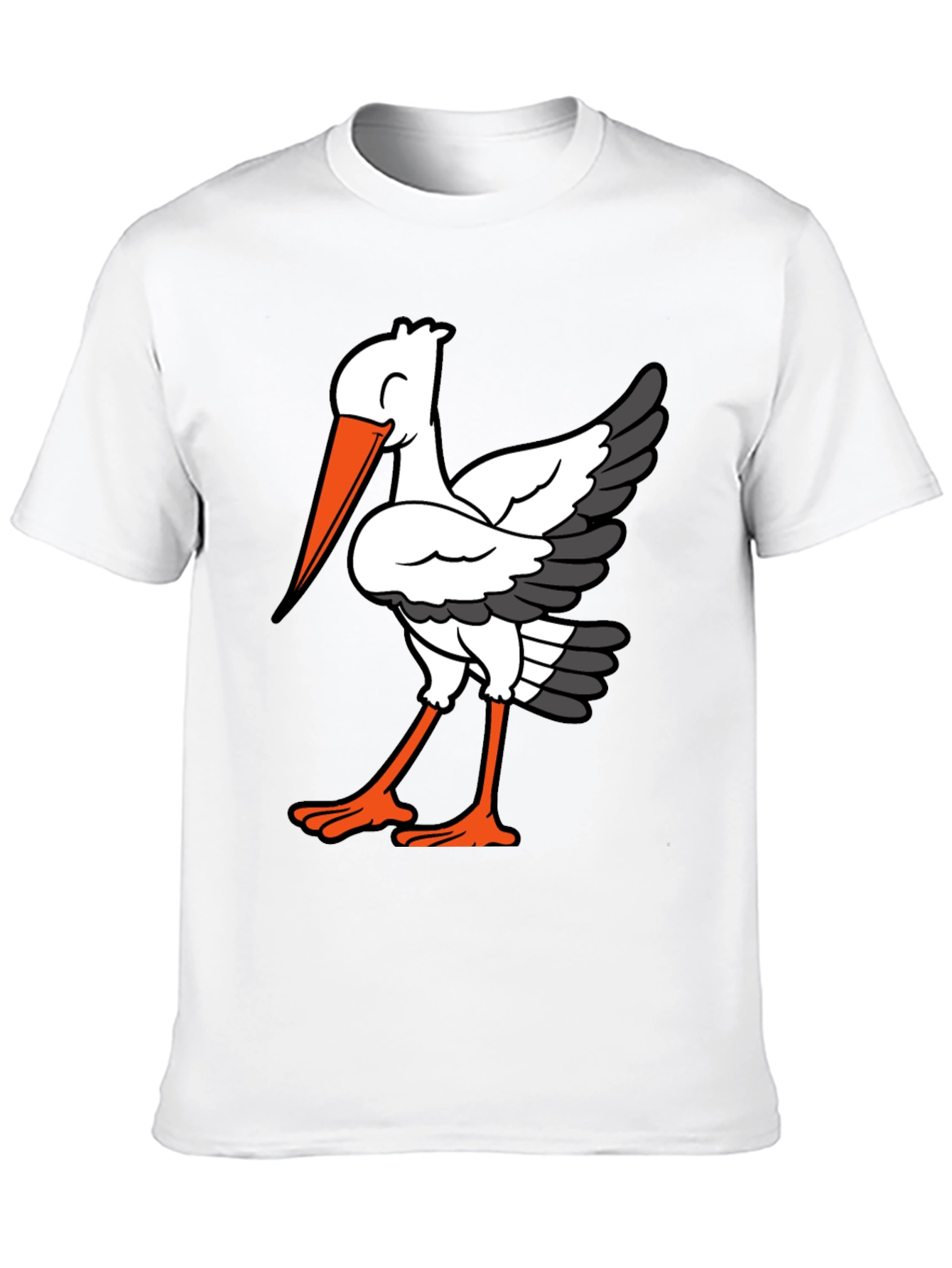 Stork Graphic Tee - Quirky Bird Lovers T-Shirt
