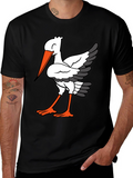 Stork Graphic Tee - Quirky Bird Lovers T-Shirt