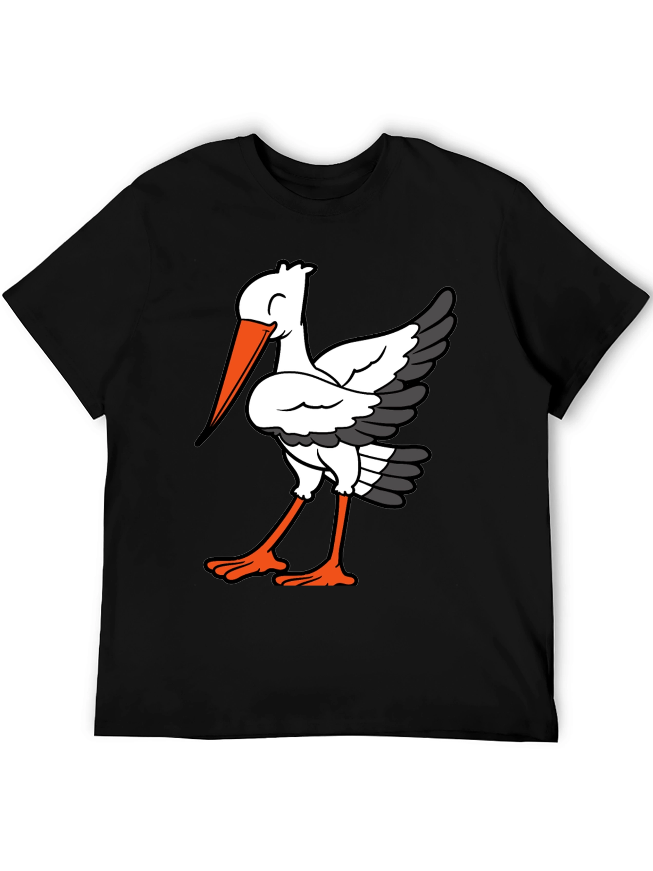 Stork Graphic Tee - Quirky Bird Lovers T-Shirt