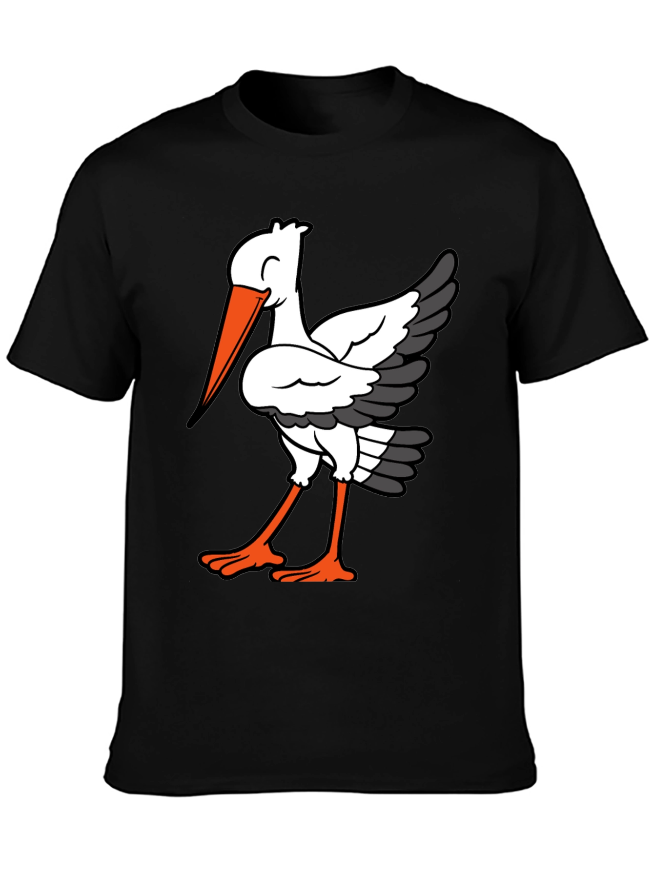 Stork Graphic Tee - Quirky Bird Lovers T-Shirt