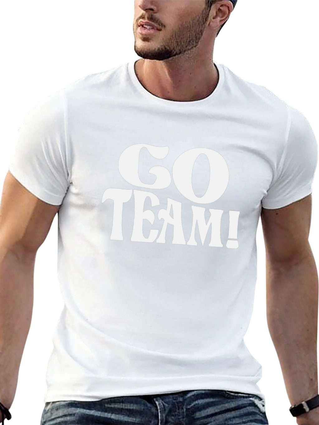 Go Team! Graphic Tee - Black Cotton T-Shirt
