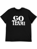 Go Team! Graphic Tee - Black Cotton T-Shirt