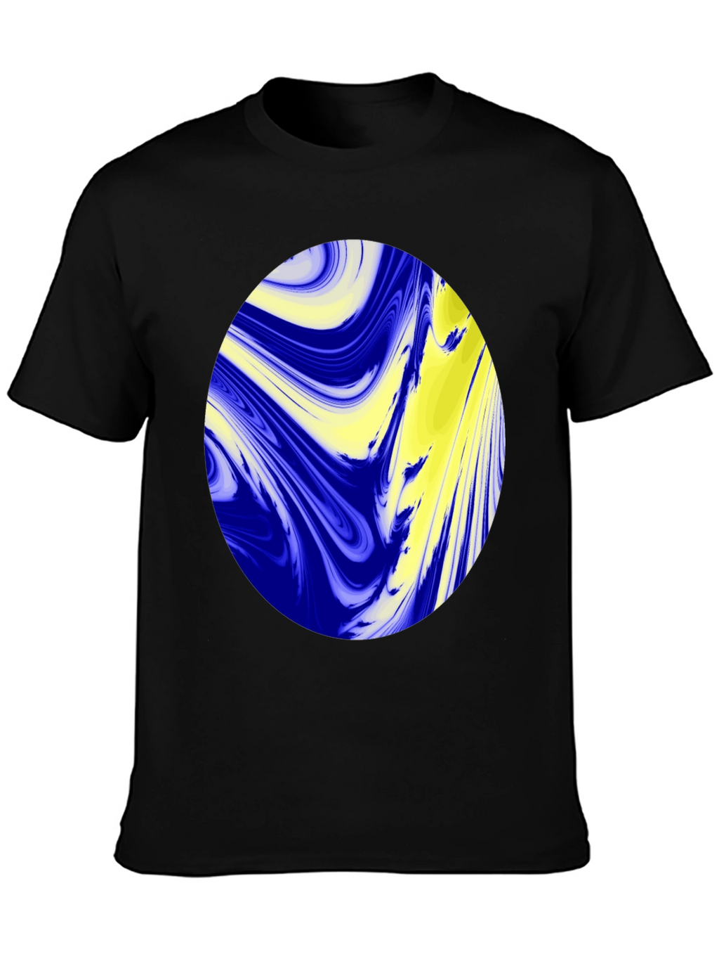 Abstract Oval Graphic Black T-Shirt