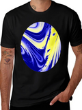 Abstract Oval Graphic Black T-Shirt