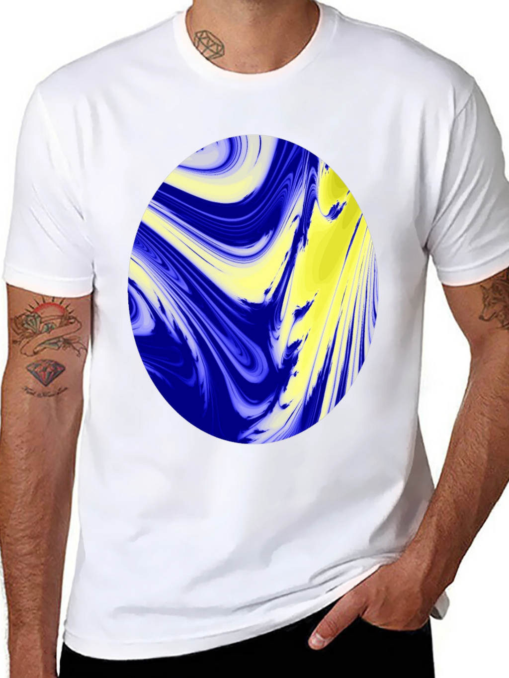 Abstract Oval Graphic Black T-Shirt