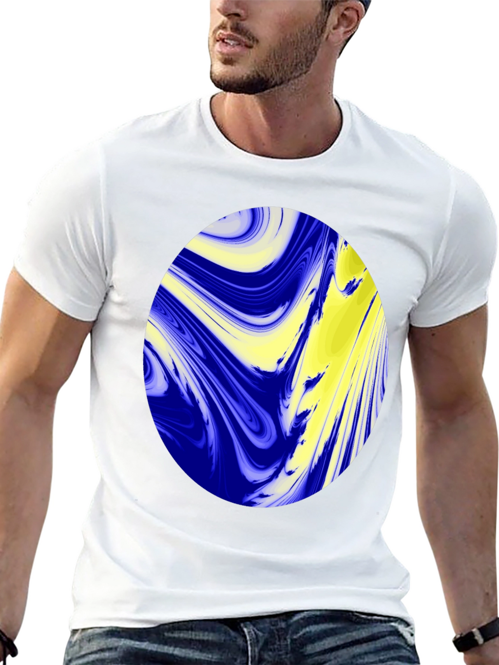 Abstract Oval Graphic Black T-Shirt